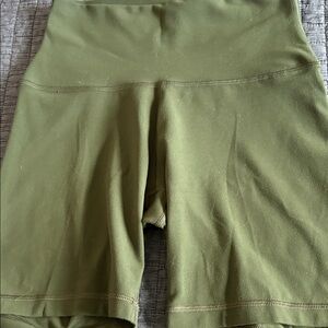 TNA Olive Green High-Rise Bike Shorts